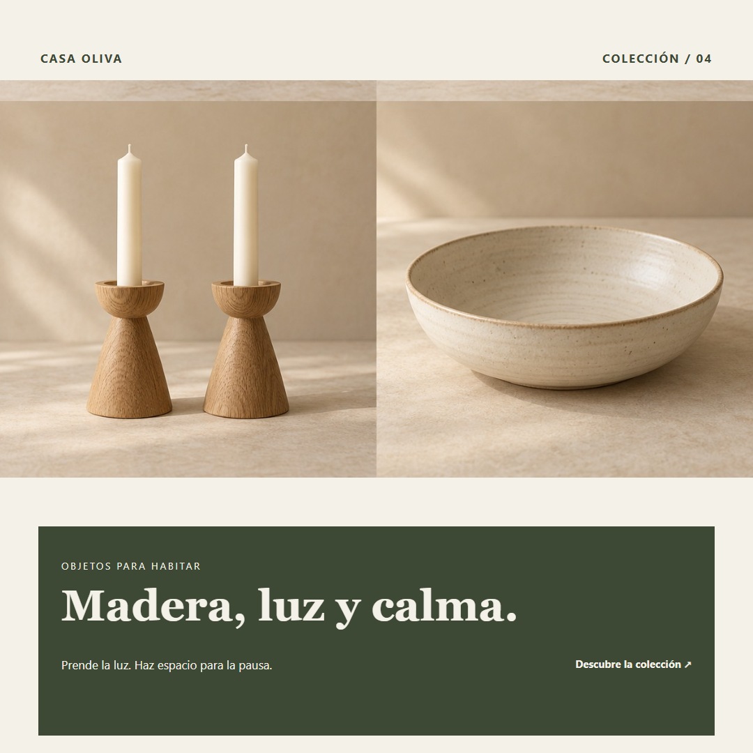 Diseño de muestra 4 de 10 para la marca conceptual Casa Oliva.