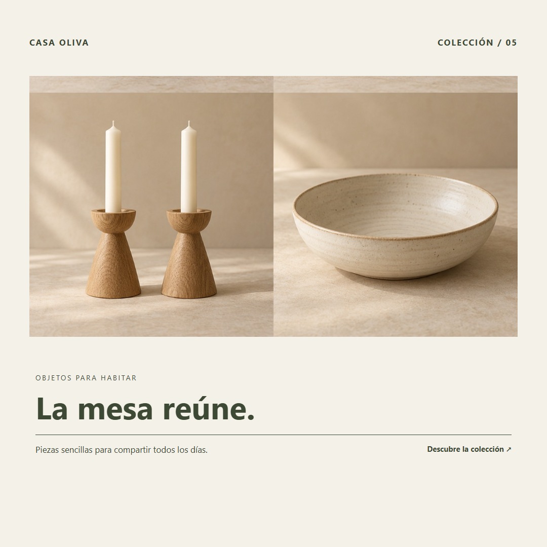 Diseño de muestra 5 de 10 para la marca conceptual Casa Oliva.