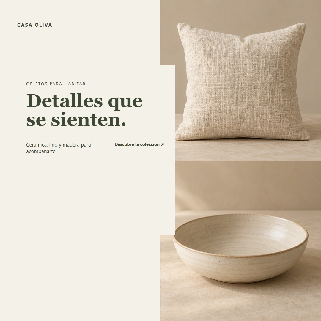 Diseño de muestra 8 de 10 para la marca conceptual Casa Oliva.
