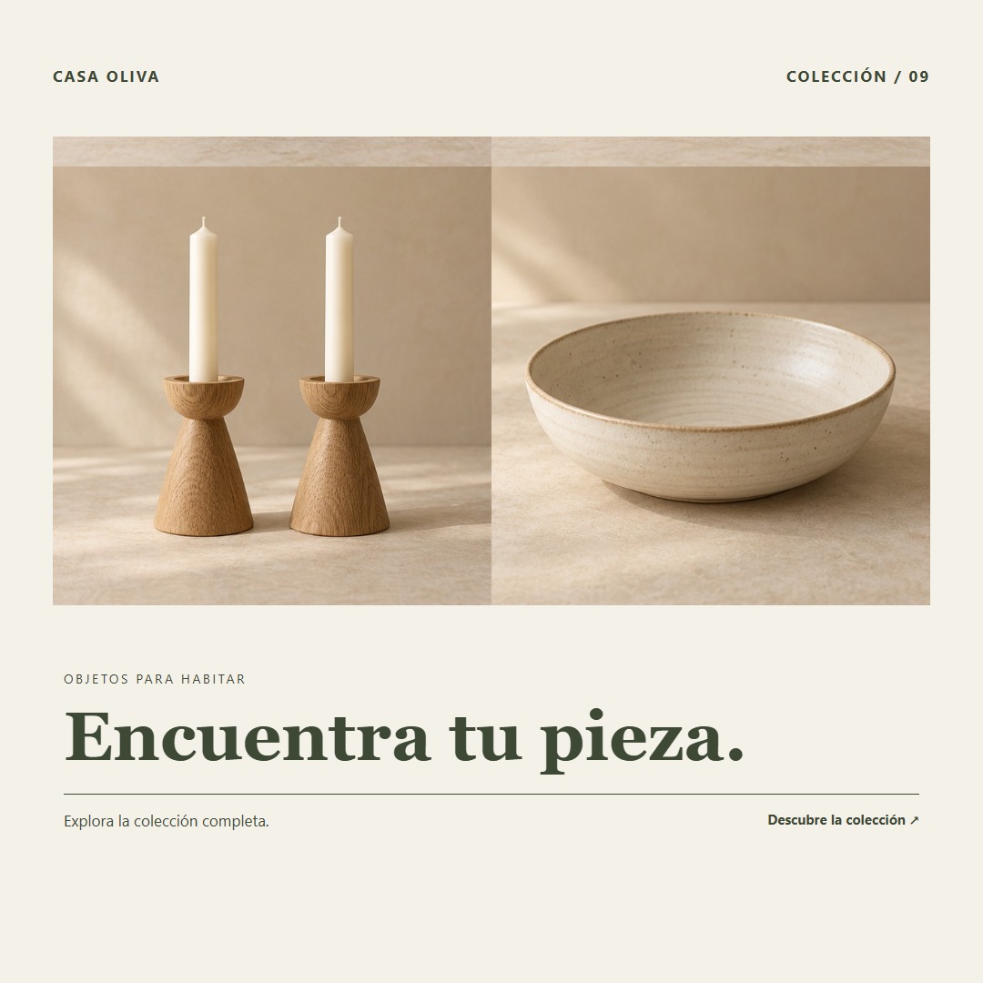Diseño de muestra 9 de 10 para la marca conceptual Casa Oliva.